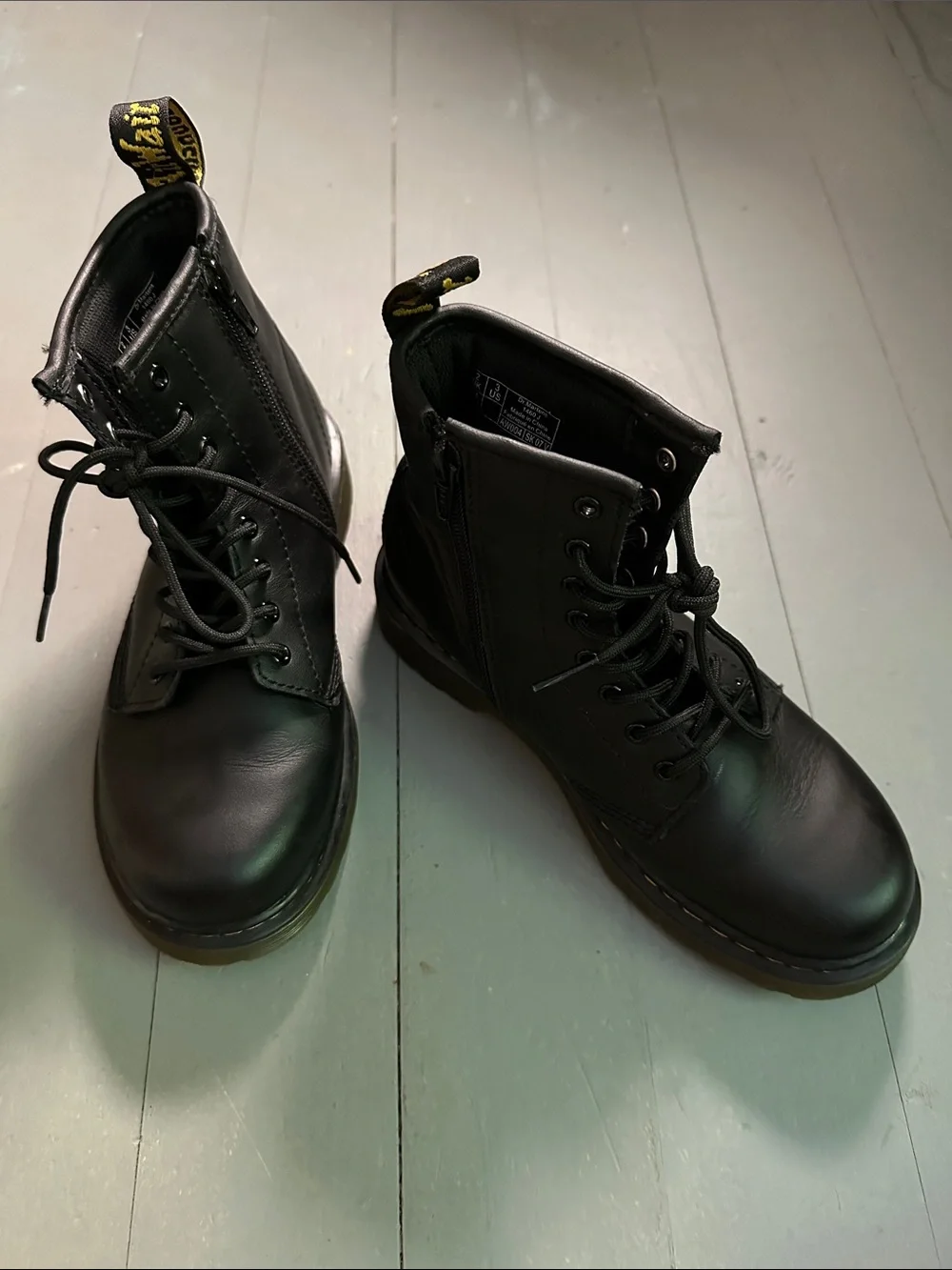 Dr. Martens Black Kids Lace-Up Combat Boots 1460
